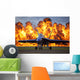 Wall Fire Erupts behind Wall Decal