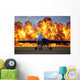 Wall Fire Erupts behind Wall Decal