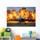 Wall Fire Erupts behind Wall Decal