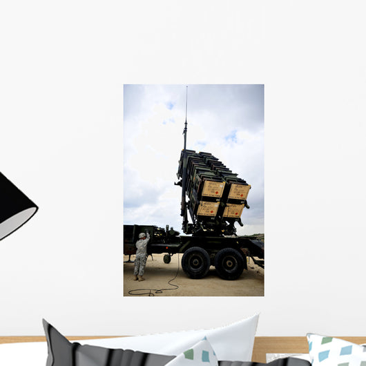 Us Soldier Prepares Equipment Wall Decal