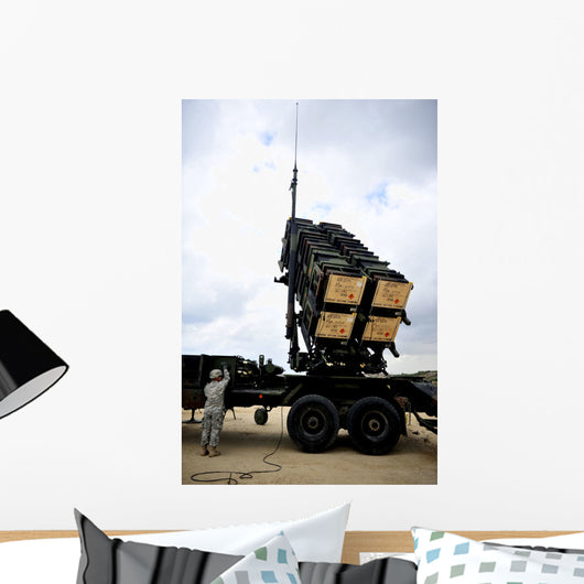 Us Soldier Prepares Equipment Wall Decal