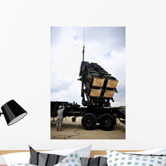 Us Soldier Prepares Equipment Wall Decal