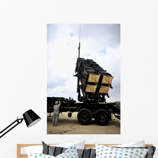 Us Soldier Prepares Equipment Wall Decal