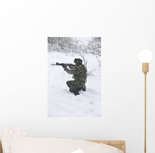 Bulgarian Soldier Aims down Wall Decal