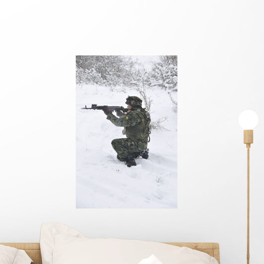 Bulgarian Soldier Aims down Wall Decal