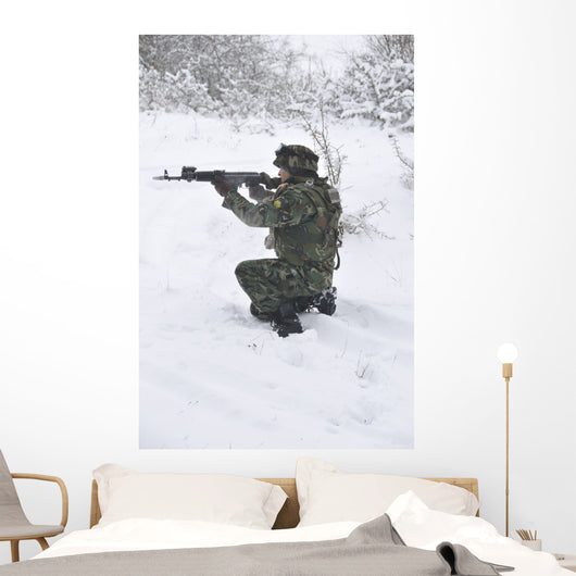 Bulgarian Soldier Aims down Wall Decal