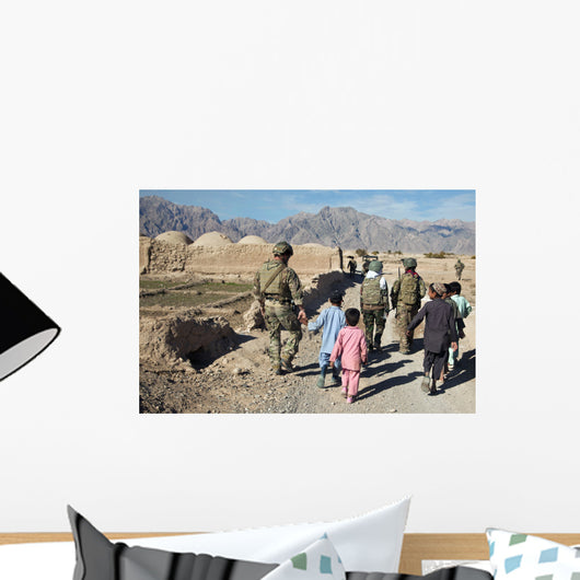 Children Walk alongside Coalition Wall Decal
