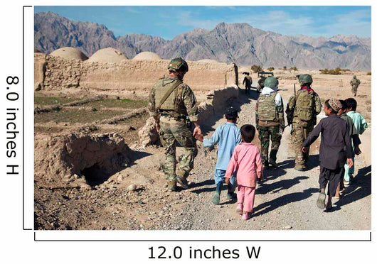 Children Walk alongside Coalition Wall Decal