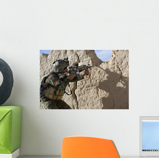 Afghan Commando Keeps Watch Wall Decal