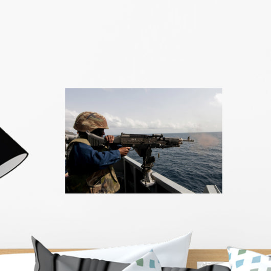 Sailor Fires M240b Machine Wall Decal