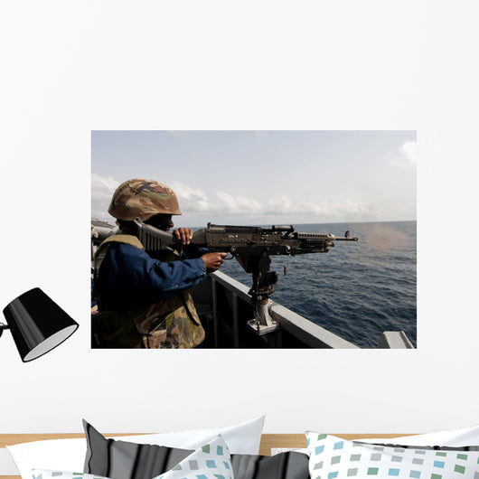 Sailor Fires M240b Machine Wall Decal