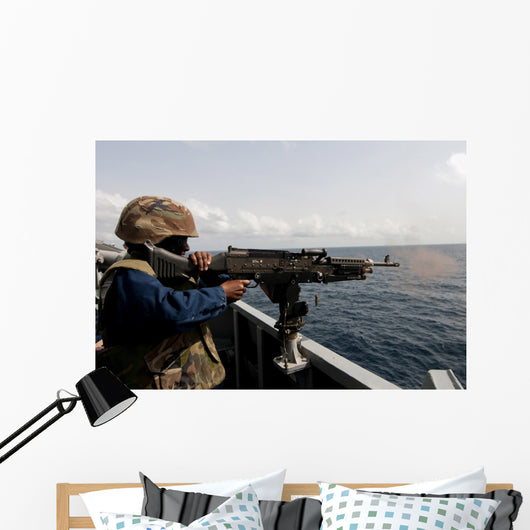 Sailor Fires M240b Machine Wall Decal