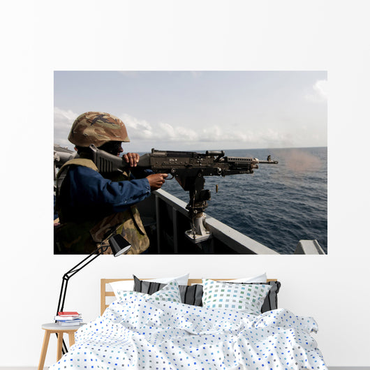 Sailor Fires M240b Machine Wall Decal