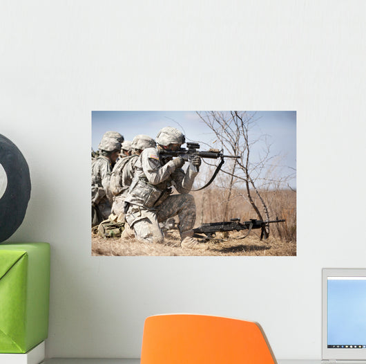 Soldier Fires His Rifle Wall Decal