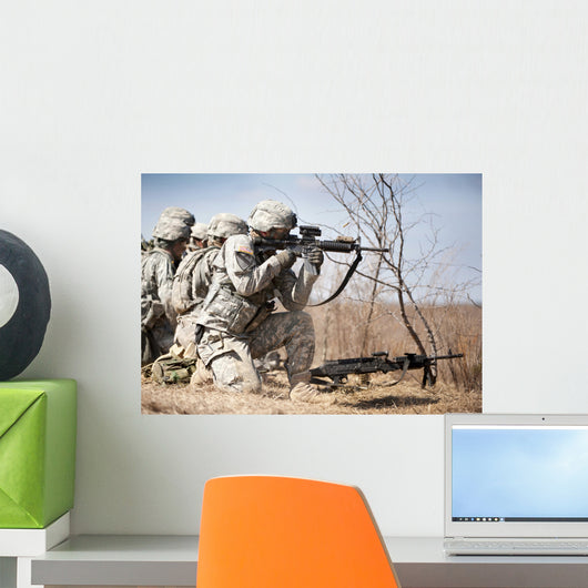 Soldier Fires His Rifle Wall Decal