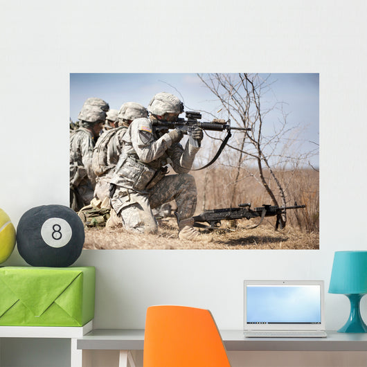 Soldier Fires His Rifle Wall Decal