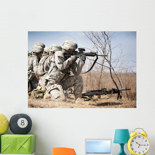 Soldier Fires His Rifle Wall Decal