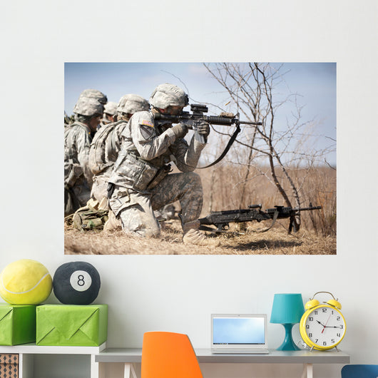 Soldier Fires His Rifle Wall Decal