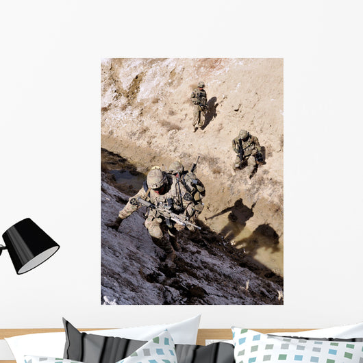 Soldiers Approach Suspected Weapons Wall Decal