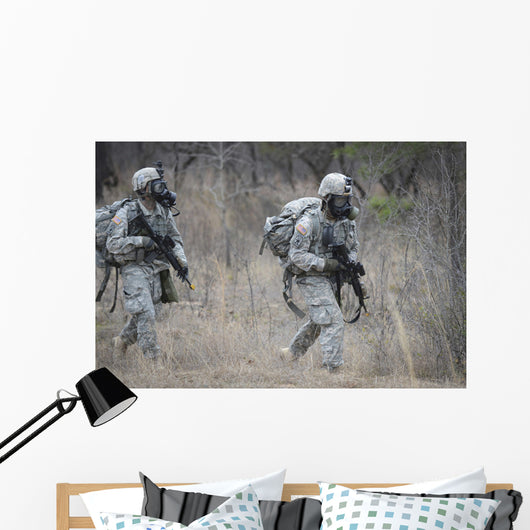 Us Soldiers Don Chemical Wall Decal
