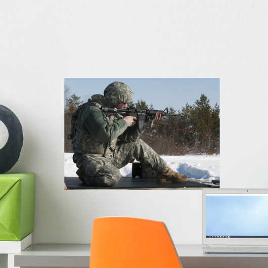 Us Soldier Fires His Wall Decal