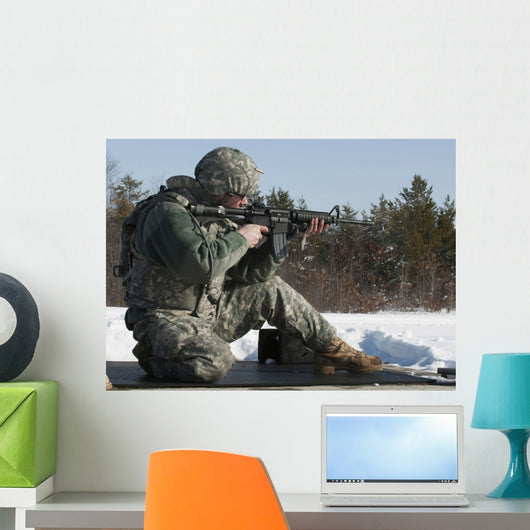 Us Soldier Fires His Wall Decal