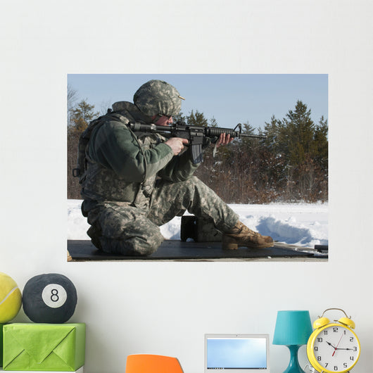 Us Soldier Fires His Wall Decal