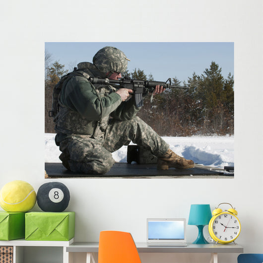 Us Soldier Fires His Wall Decal