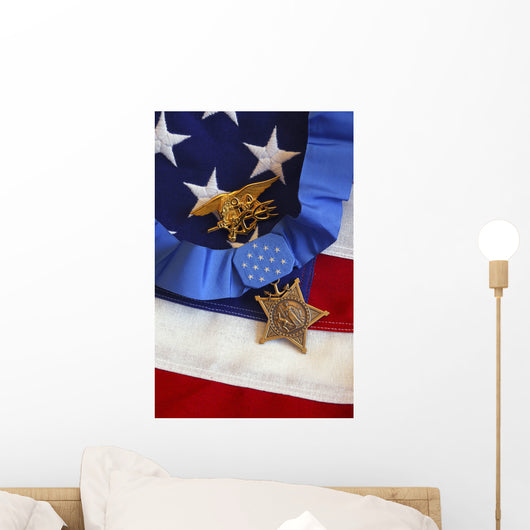 Medal Honor Rests Flag Wall Decal Design 2