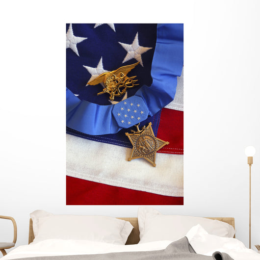 Medal Honor Rests Flag Wall Decal Design 2