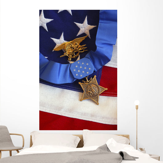 Medal Honor Rests Flag Wall Decal Design 2