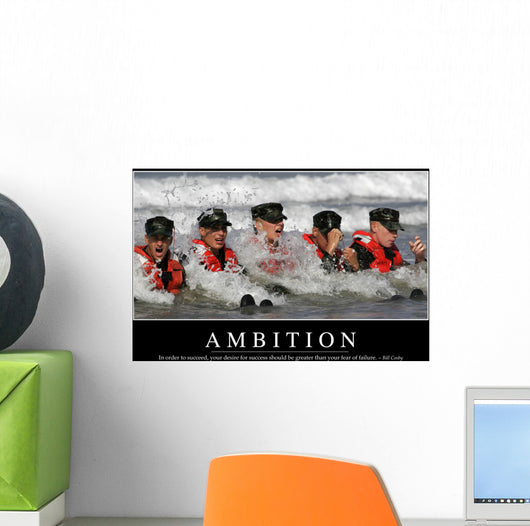 Ambition Inspirational Quote and Wall Decal