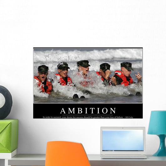 Ambition Inspirational Quote and Wall Decal