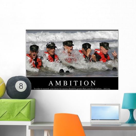 Ambition Inspirational Quote and Wall Decal