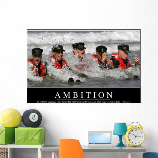 Ambition Inspirational Quote and Wall Decal