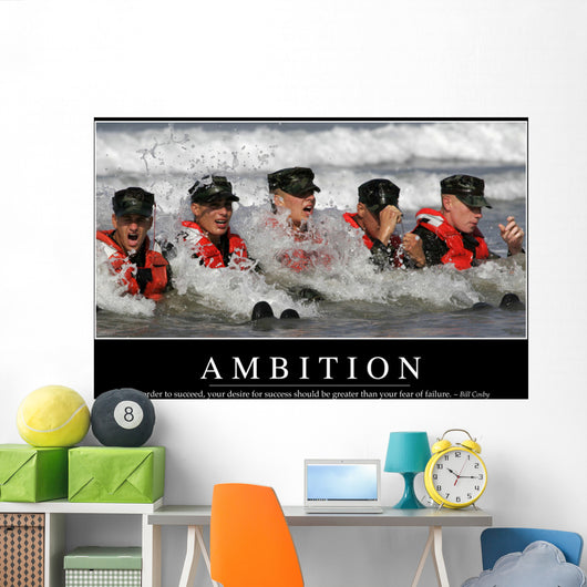 Ambition Inspirational Quote and Wall Decal
