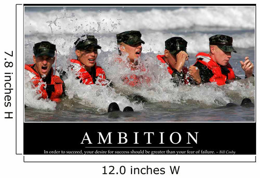 Ambition Inspirational Quote and Wall Decal