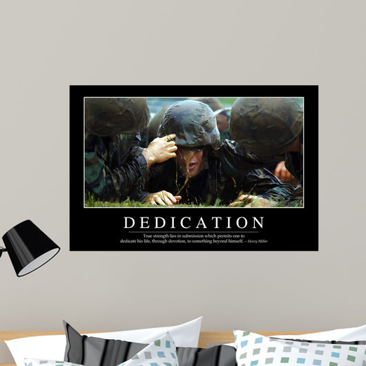 Dedication Inspirational Quote and Wall Decal