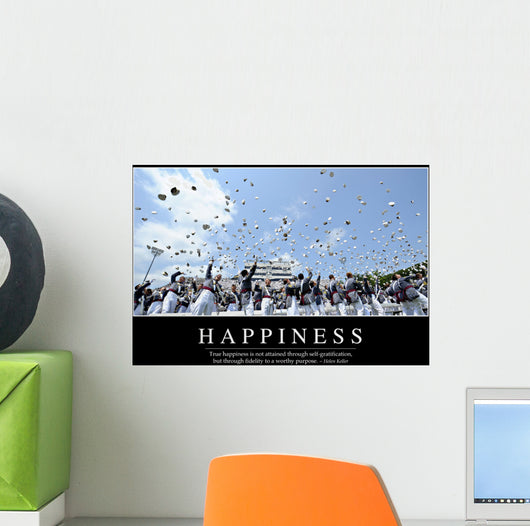 Happiness Inspirational Quote and Wall Decal