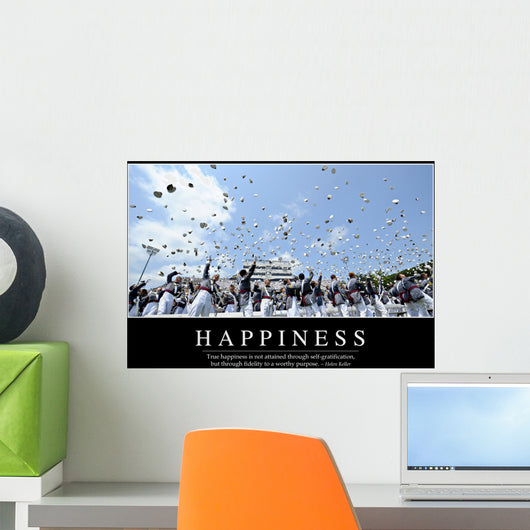 Happiness Inspirational Quote and Wall Decal