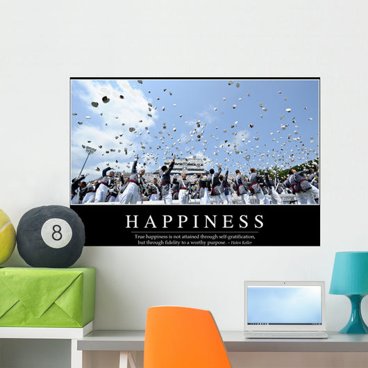 Happiness Inspirational Quote and Wall Decal
