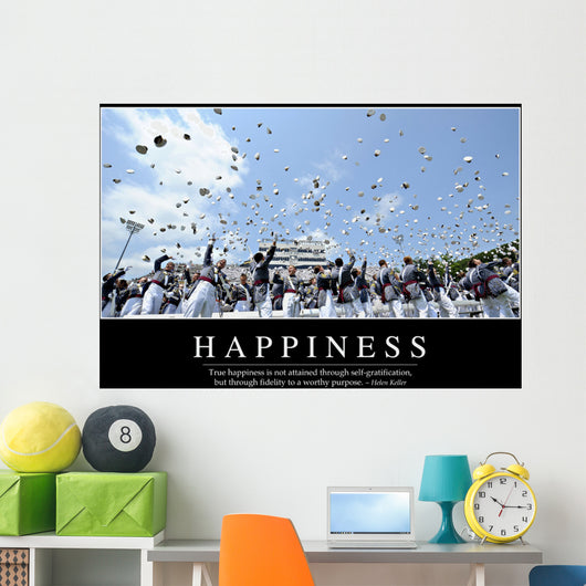 Happiness Inspirational Quote and Wall Decal