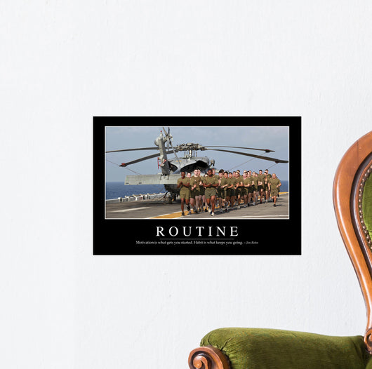 Routine Inspirational Quote and Wall Decal
