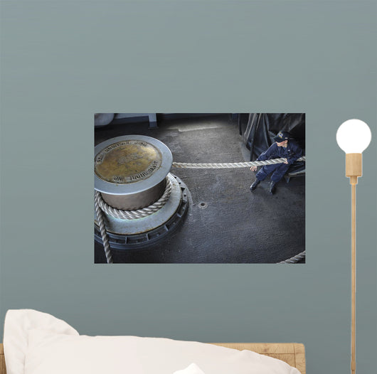 Sailor Pulls Line around Wall Decal