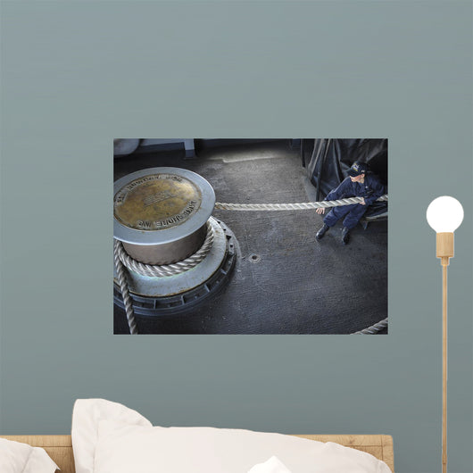 Sailor Pulls Line around Wall Decal