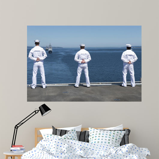 Sailors Man Rails aboard Wall Decal Design 1