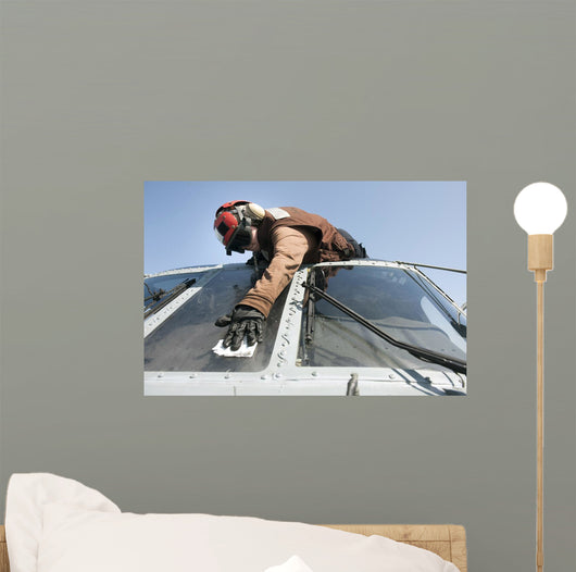 Us Navy Airman Cleans Wall Decal