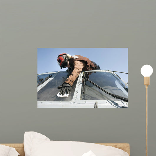 Us Navy Airman Cleans Wall Decal