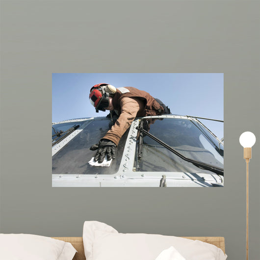 Us Navy Airman Cleans Wall Decal