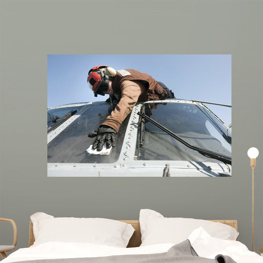 Us Navy Airman Cleans Wall Decal